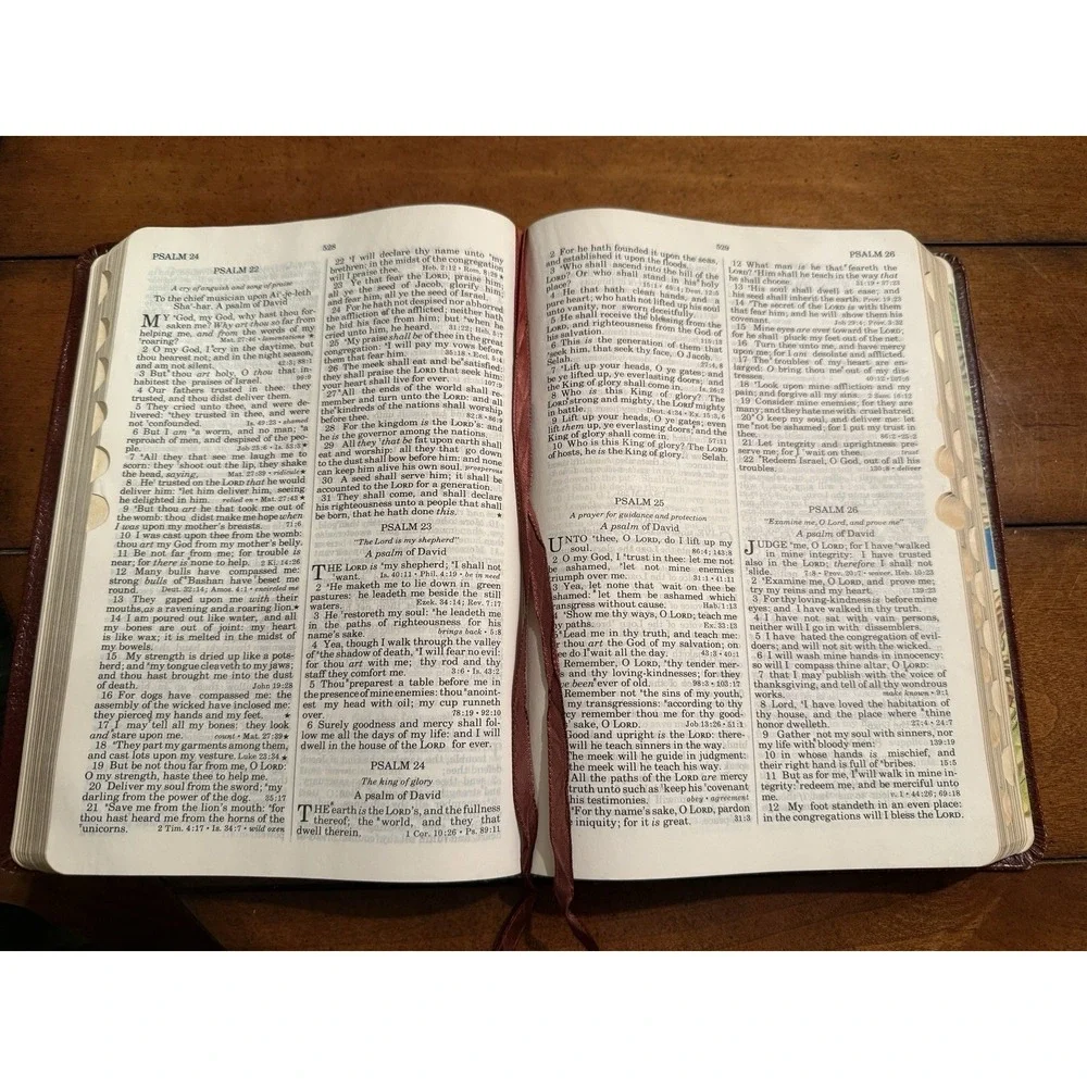 KJV Open Bible Edition Holy Bible Nelson - Genuine Leather 1975 ( 656BR )